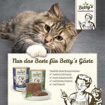 Betty's Landhausküche Frischebeutel Geflügel pur 12 x 100g für Katze