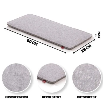 Canadian Cat Company Filzmatte für Fensterbank hellgrau S