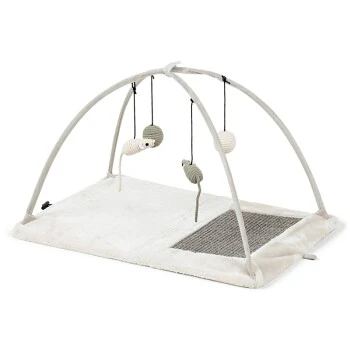 Trixie Kratzmatte mit Spielzeugen Mobile grau