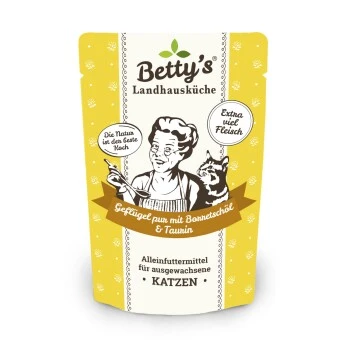 Betty's Landhausküche Frischebeutel Geflügel pur 12 x 100g für Katze