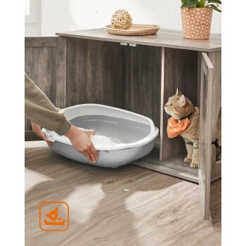 FEANDREA Katzenklo Schrank Greige