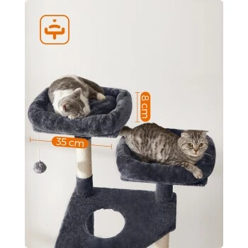 FEANDREA Katzenbaum 142cm hellgrau dunkelgrau