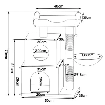 Lionto Kratzbaum 70 cm dunkelgrau
