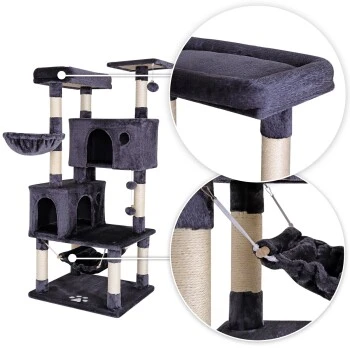 Lionto Kratzbaum, Höhe 140 cm dunkelgrau