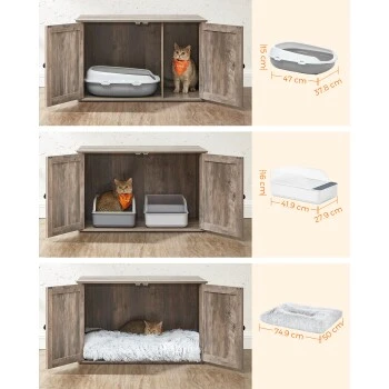 FEANDREA Katzenklo Schrank Greige