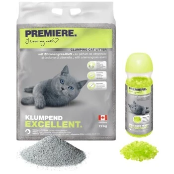 PREMIERE Excellent Klumpstreu 12kg mit Deodorant, Zitronengras-Duft